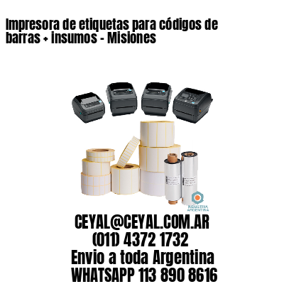 Impresora de etiquetas para códigos de barras + insumos – Misiones