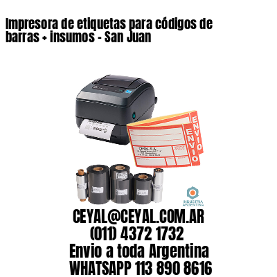 Impresora de etiquetas para códigos de barras + insumos – San Juan
