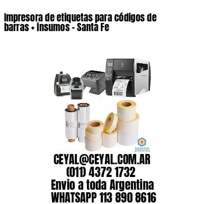Impresora de etiquetas para códigos de barras + insumos – Santa Fe