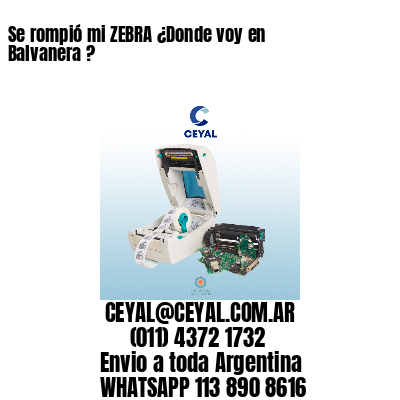Se rompió mi ZEBRA ¿Donde voy en Balvanera ?