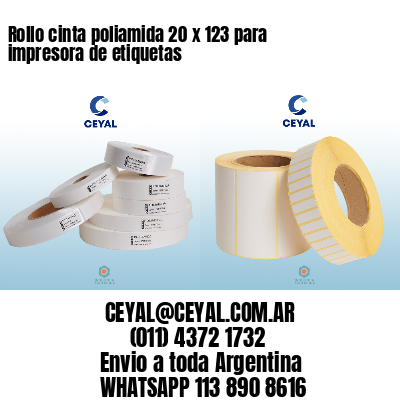Rollo cinta poliamida 20 x 123 para impresora de etiquetas
