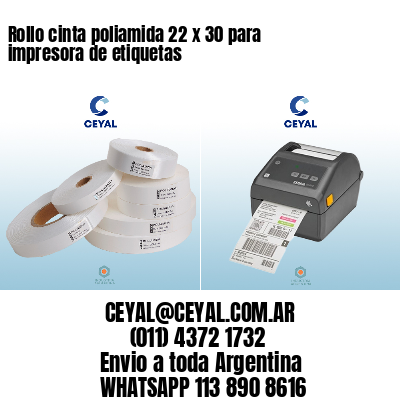 Rollo cinta poliamida 22 x 30 para impresora de etiquetas
