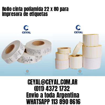 Rollo cinta poliamida 22 x 80 para impresora de etiquetas