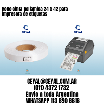 Rollo cinta poliamida 24 x 42 para impresora de etiquetas