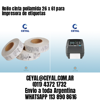 Rollo cinta poliamida 26 x 61 para impresora de etiquetas