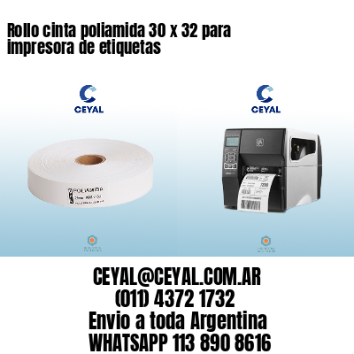 Rollo cinta poliamida 30 x 32 para impresora de etiquetas