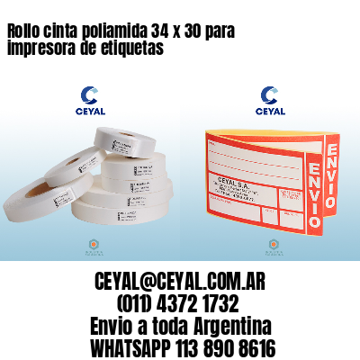 Rollo cinta poliamida 34 x 30 para impresora de etiquetas