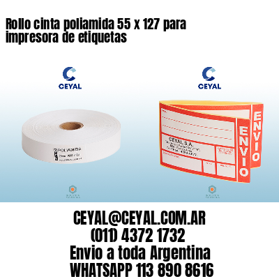 Rollo cinta poliamida 55 x 127 para impresora de etiquetas