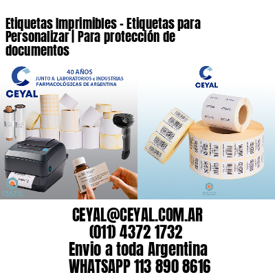 Etiquetas Imprimibles – Etiquetas para Personalizar | Para protección de documentos