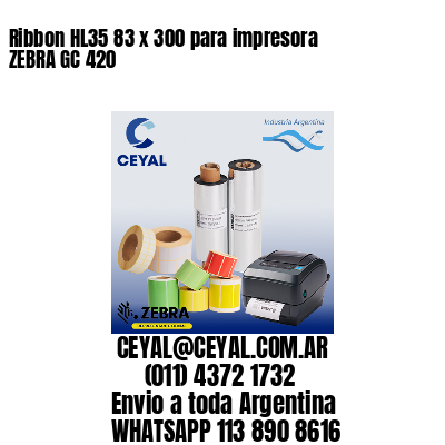 Ribbon HL35 83 x 300 para impresora ZEBRA GC 420
