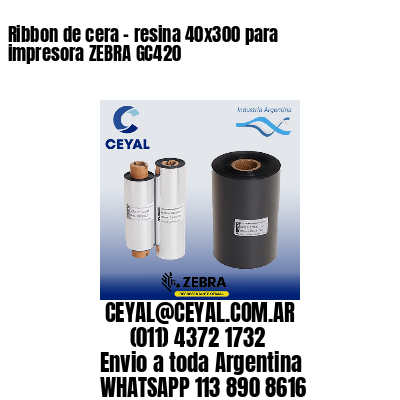 Ribbon de cera – resina 40×300 para impresora ZEBRA GC420