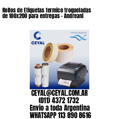 Rollos de Etiquetas termico troqueladas de 100×200 para entregas – Andreani