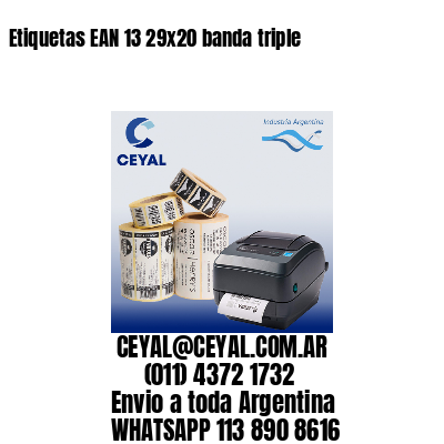 Etiquetas EAN 13 29×20 banda triple