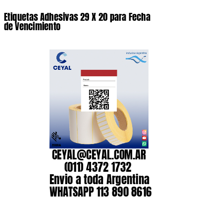 Etiquetas Adhesivas 29 X 20 para Fecha de Vencimiento
