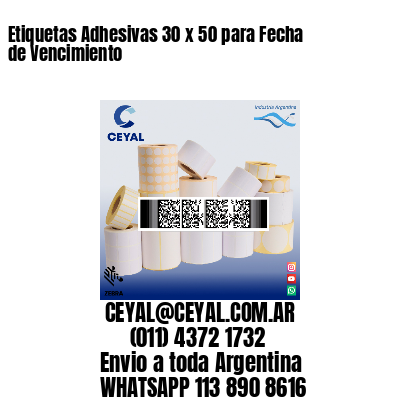 Etiquetas Adhesivas 30 x 50 para Fecha de Vencimiento