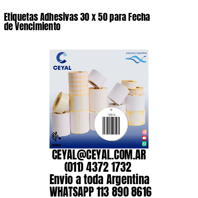 Etiquetas Adhesivas 30 x 50 para Fecha de Vencimiento