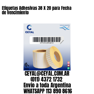 Etiquetas Adhesivas 38 X 20 para Fecha de Vencimiento