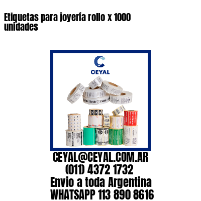 Etiquetas para joyería rollo x 1000 unidades