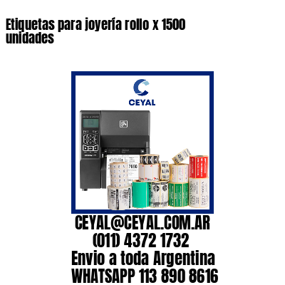 Etiquetas para joyería rollo x 1500 unidades