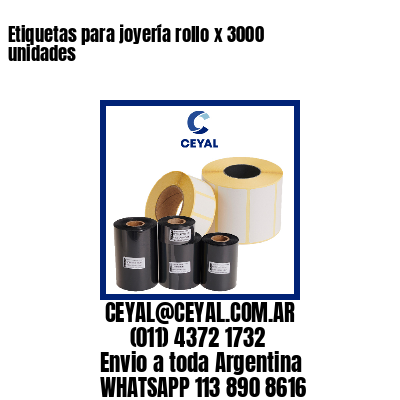 Etiquetas para joyería rollo x 3000 unidades
