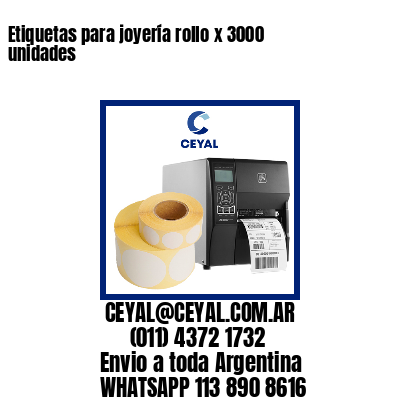 Etiquetas para joyería rollo x 3000 unidades