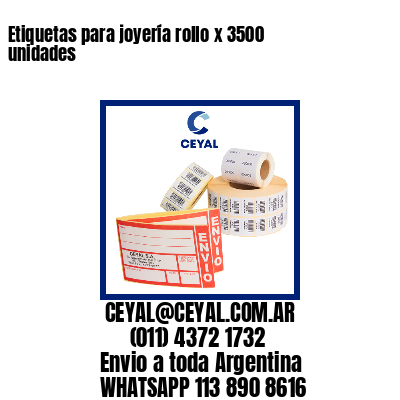 Etiquetas para joyería rollo x 3500 unidades