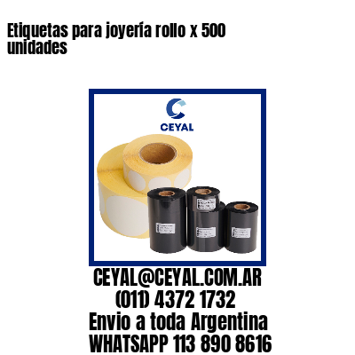 Etiquetas para joyería rollo x 500 unidades