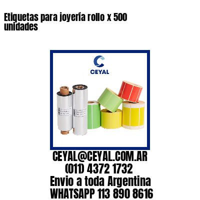Etiquetas para joyería rollo x 500 unidades