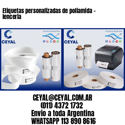 Etiquetas personalizadas de poliamida – lenceria