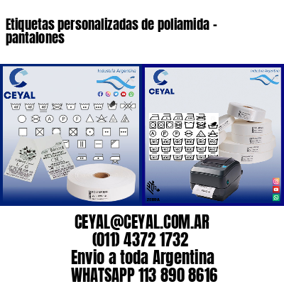 Etiquetas personalizadas de poliamida – pantalones