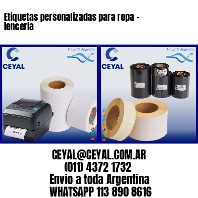 Etiquetas personalizadas para ropa – lenceria