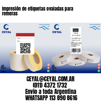 Impresión de etiquetas ovaladas para remeras