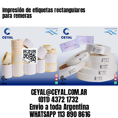 Impresión de etiquetas rectangulares para remeras