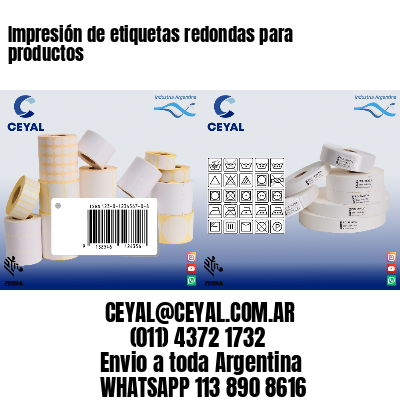 Impresión de etiquetas redondas para productos