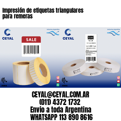 Impresión de etiquetas triangulares para remeras