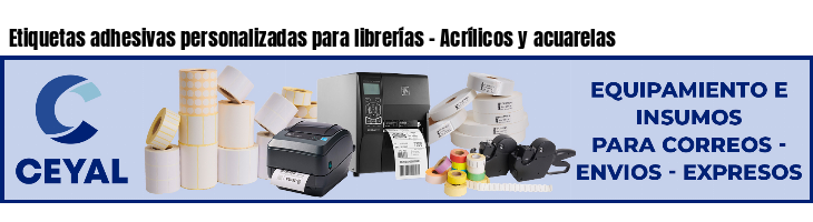 Etiquetas adhesivas personalizadas para librerías - Acrílicos y acuarelas