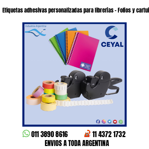 Etiquetas adhesivas personalizadas para librerías – Folios y cartuinas