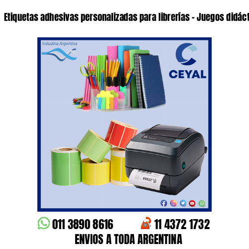 Etiquetas adhesivas personalizadas para librerías – Juegos didácticos