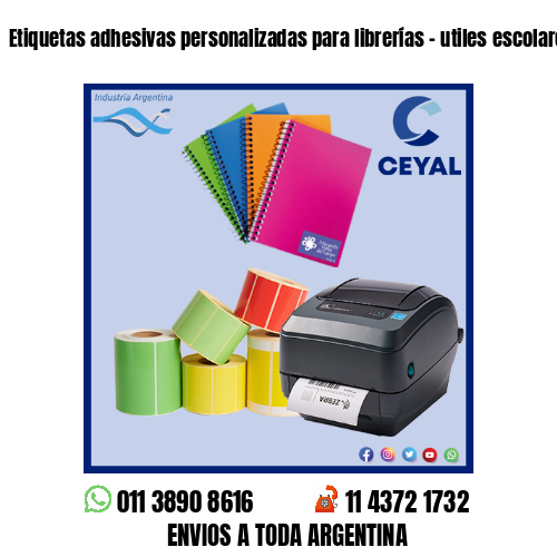 Etiquetas adhesivas personalizadas para librerías – utiles escolares