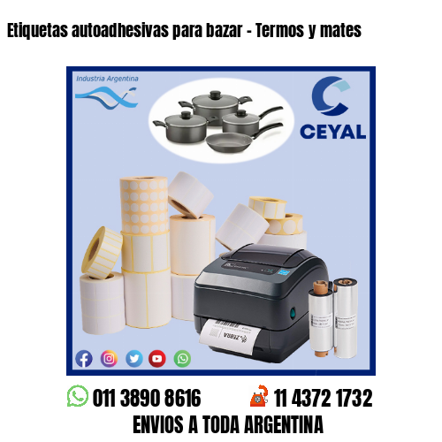 Etiquetas autoadhesivas para bazar – Termos y mates