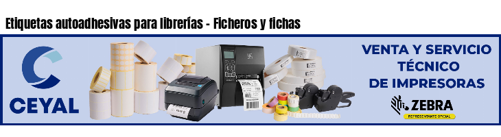 Etiquetas autoadhesivas para librerías - Ficheros y fichas