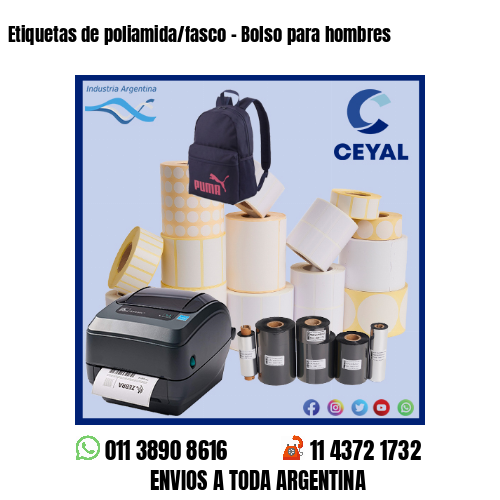 Etiquetas de poliamida/fasco – Bolso para hombres