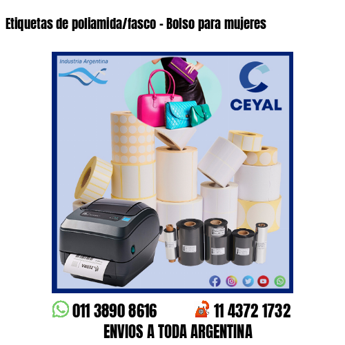 Etiquetas de poliamida/fasco – Bolso para mujeres