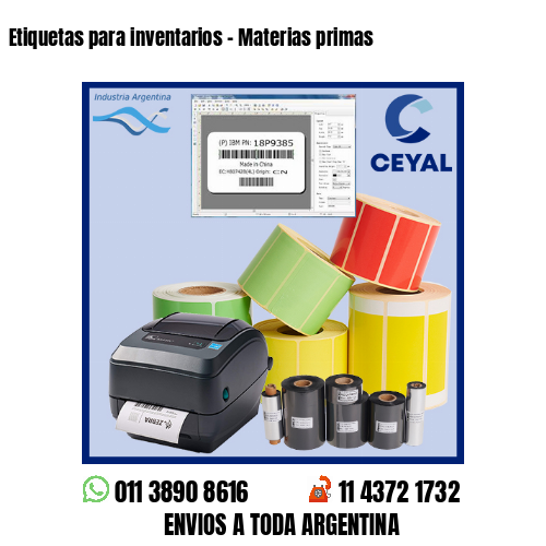 Etiquetas para inventarios – Materias primas