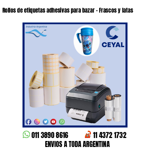 Rollos de etiquetas adhesivas para bazar – Frascos y latas