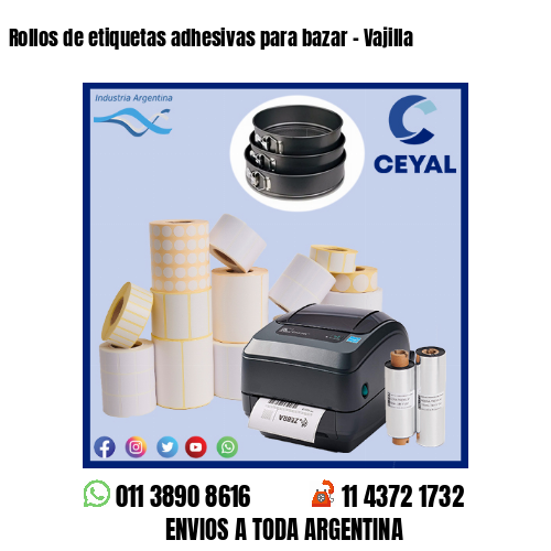 Rollos de etiquetas adhesivas para bazar – Vajilla