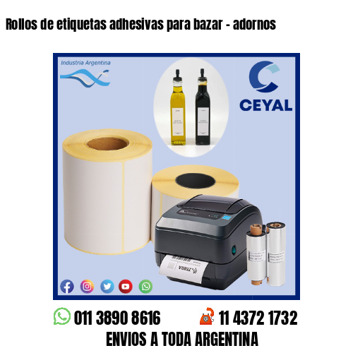 Rollos de etiquetas adhesivas para bazar – adornos