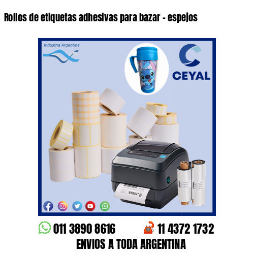 Rollos de etiquetas adhesivas para bazar – espejos