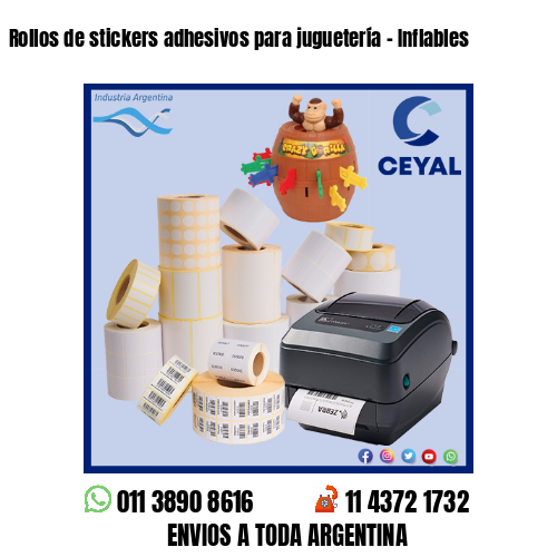 Rollos de stickers adhesivos para juguetería – Inflables