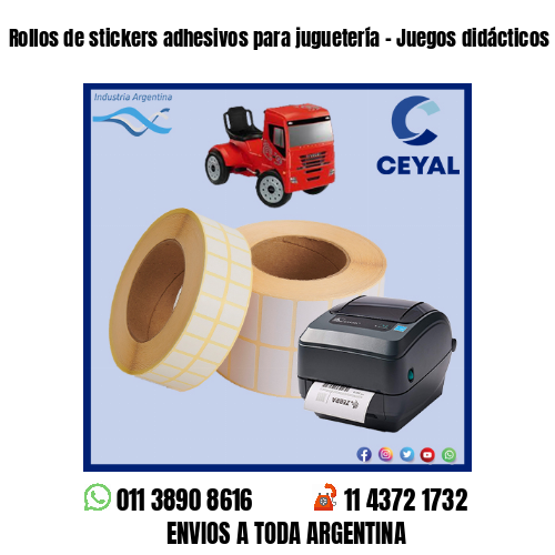 Rollos de stickers adhesivos para juguetería – Juegos didácticos